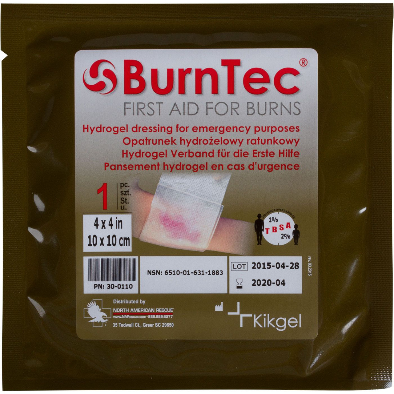burn dressings Gel Dressing 10x10 cm Dry Burn Dressing 18 x