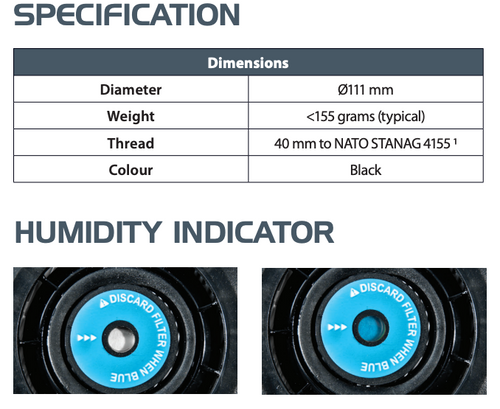 Avon CTCF50 Riot Agent Filter - angled product view