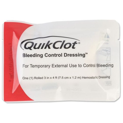 Quikclot Bleeding Control Dressing - angled product view