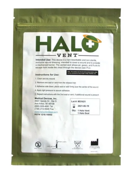 Halo Twin Pack Chest Seal (1 Vented 1 Non-Vented) - main product image