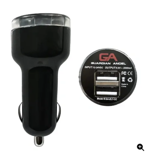 Guardian Angel Car Charger with Type-C Cable - angled product view