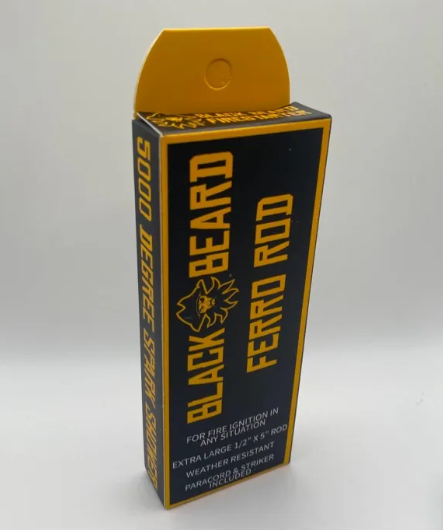 Black Beard Ferro Rod - side profile view