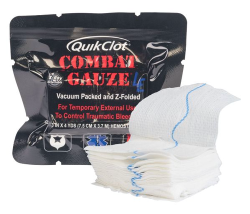 QuikClot LE Vacuum Packed Gauze - angled product view
