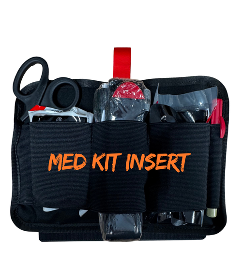 Medical Placard Insert allows storage of tourniquets, pressure dressings, hyfin chest seals, NPA, decompression needle