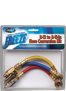 
Quickly converts your existing R-12 charging hoses over for use with R-134a systems.
Includes high and low side quick couplers, a common service hose and shutoff valves to prevent the release of refrigerant.
Shutoff valves will attach to any...