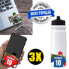 Personalized Baseball Water Bottle Stickers-3 Pack