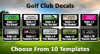 Golf ID Label Combo Includes Sets of 14 Golf ID Decals, 1 Personalized Bag Tag and 1 Golf Target