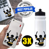 Personalized Sledge Hockey Water Bottle Stickers -3 Pack