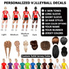 Stinky Lockers Personalized Female Volleyball Sticker 