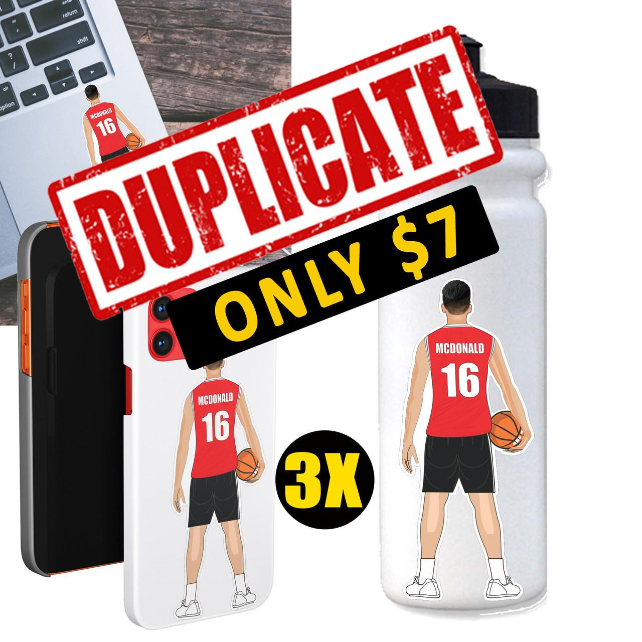 Stinky Lockers Male Basketball Stickers | 3 Pack - Duplicate 3 Pack