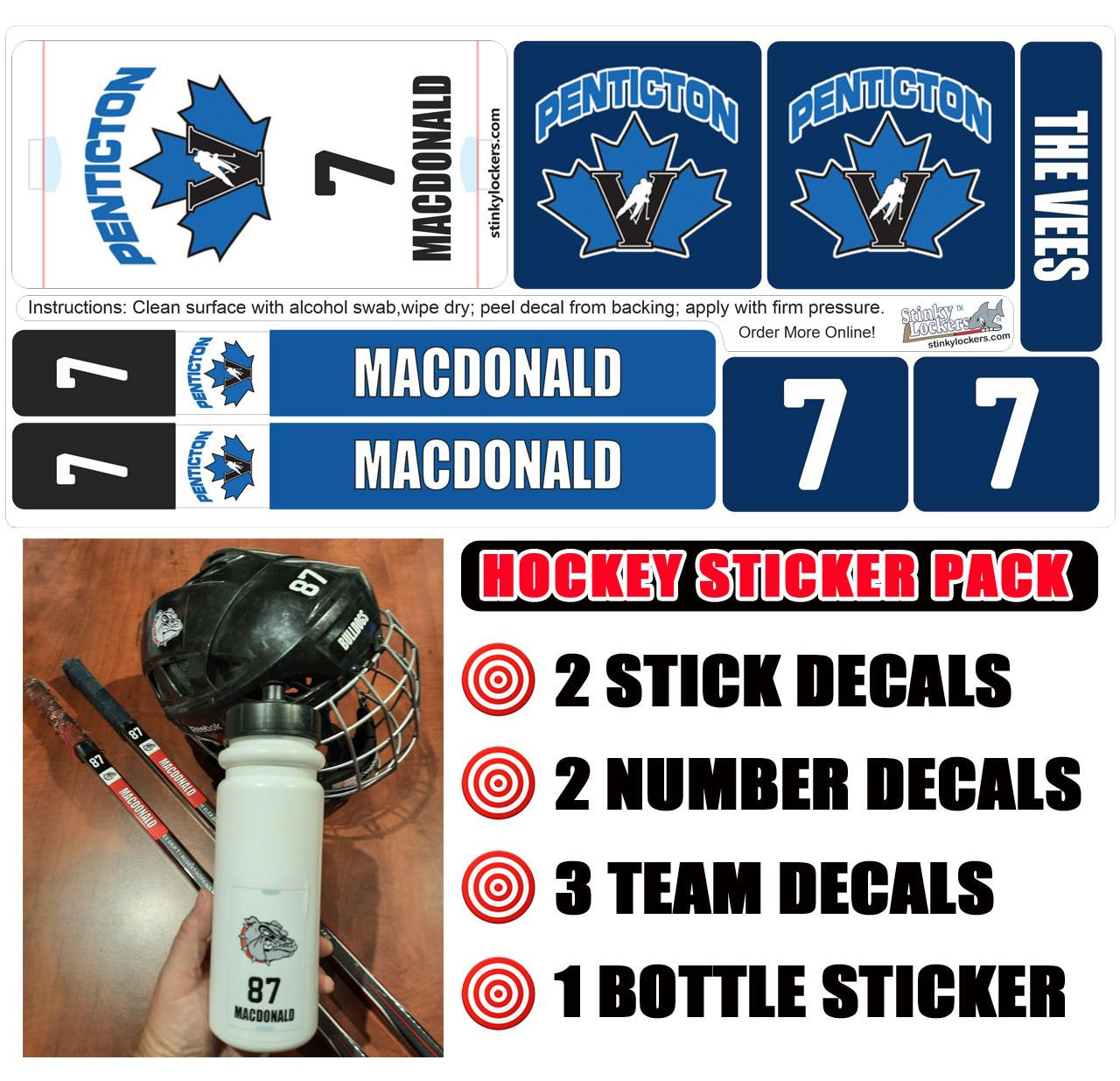 Stinky Lockers Personalized Hockey | Ringette | LAX Sticker Pack 