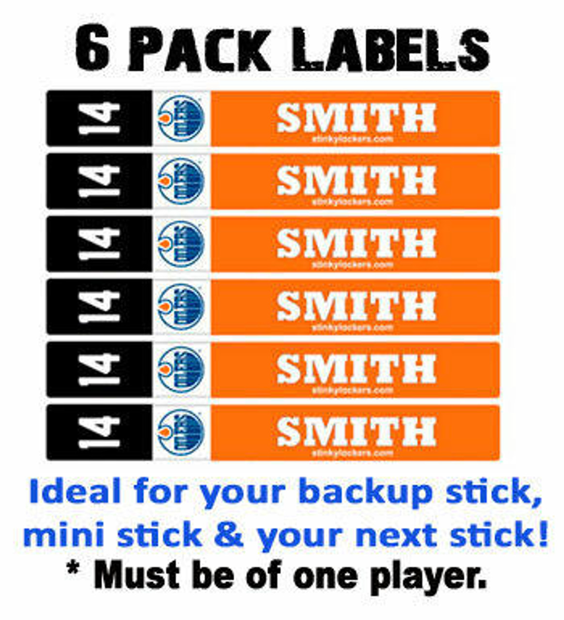 Oilers Stick Label-6 Pack