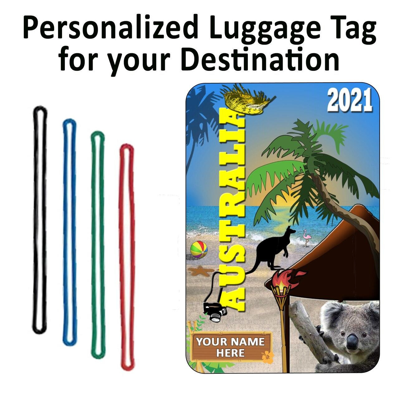 Personalized Australia Luggage Tag with Loop