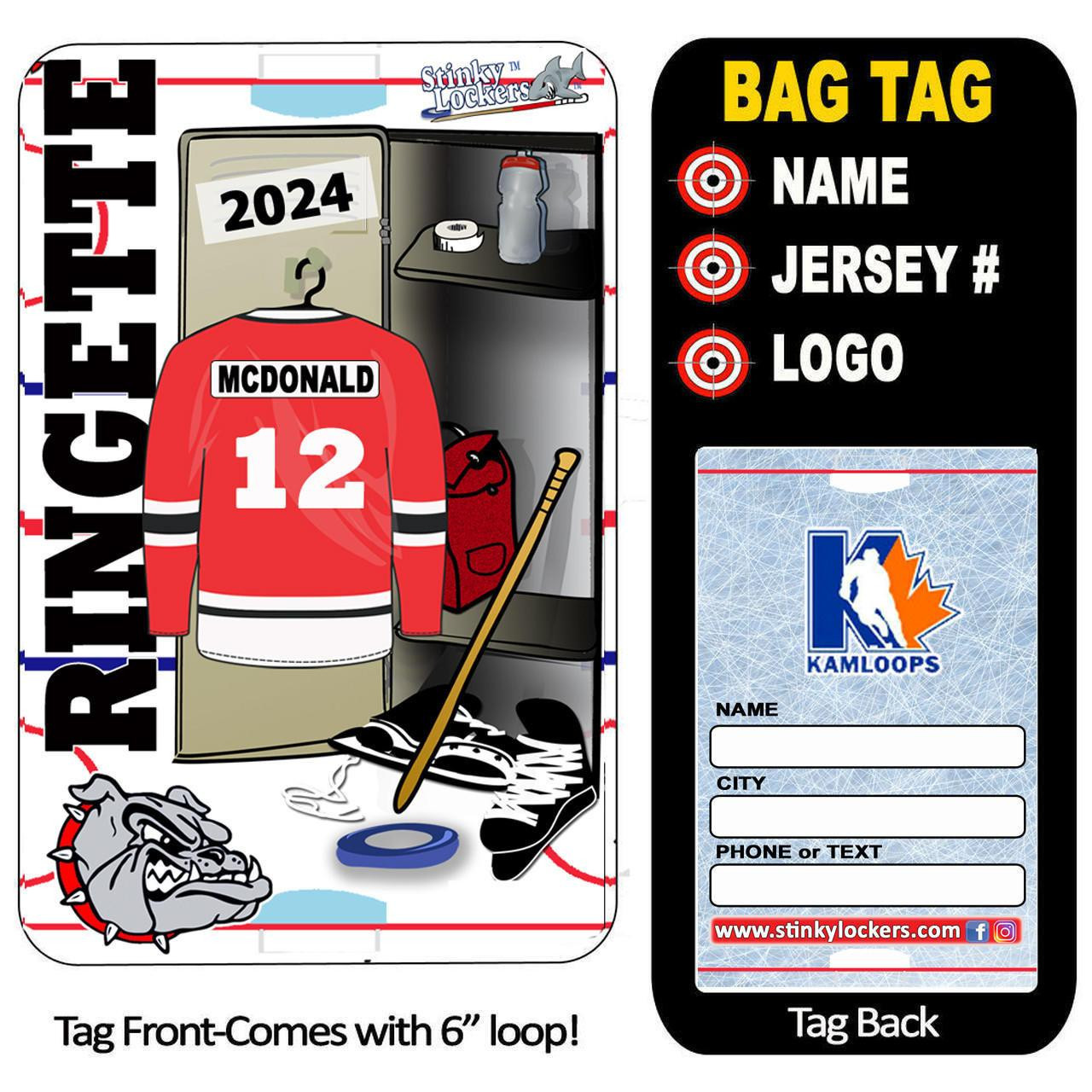 Stinky Lockers Ringette Bag Tag & Stick Label Combo  Stinky Lockers Ringette Bag Tag & Stick Label Combo