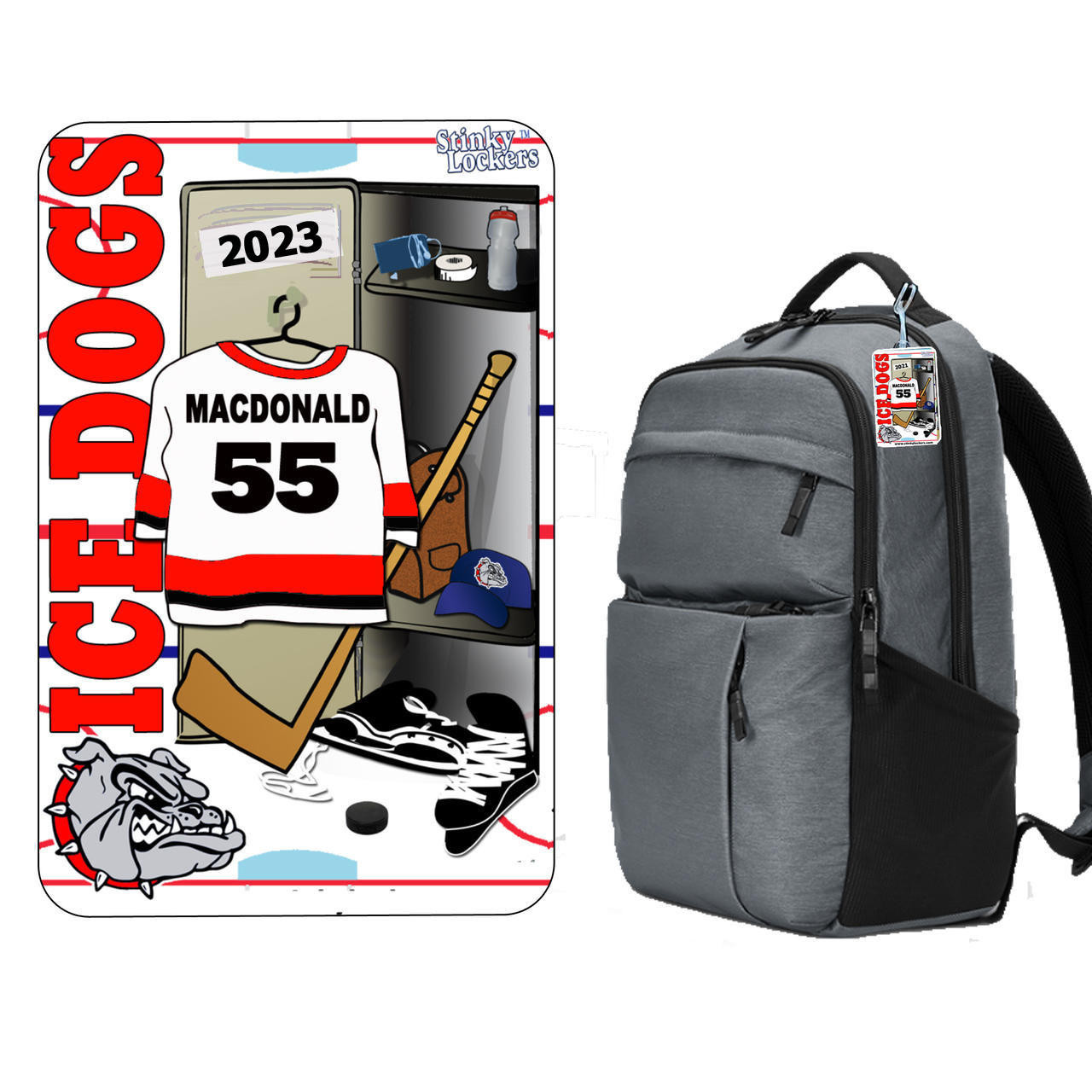 Stinky Lockers Personalized Hockey Luggage Tag