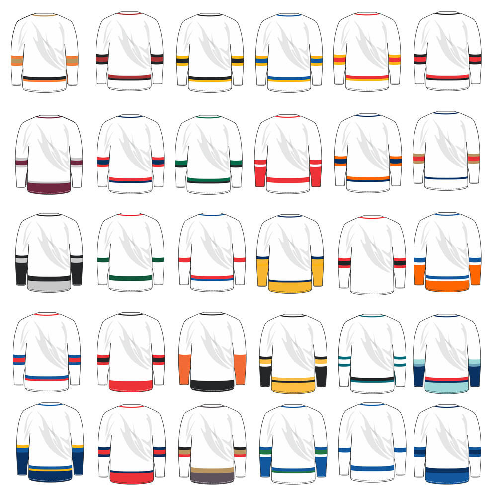 Personalized hockey bag tag with light jersey color options to match your player’s hockey team colors