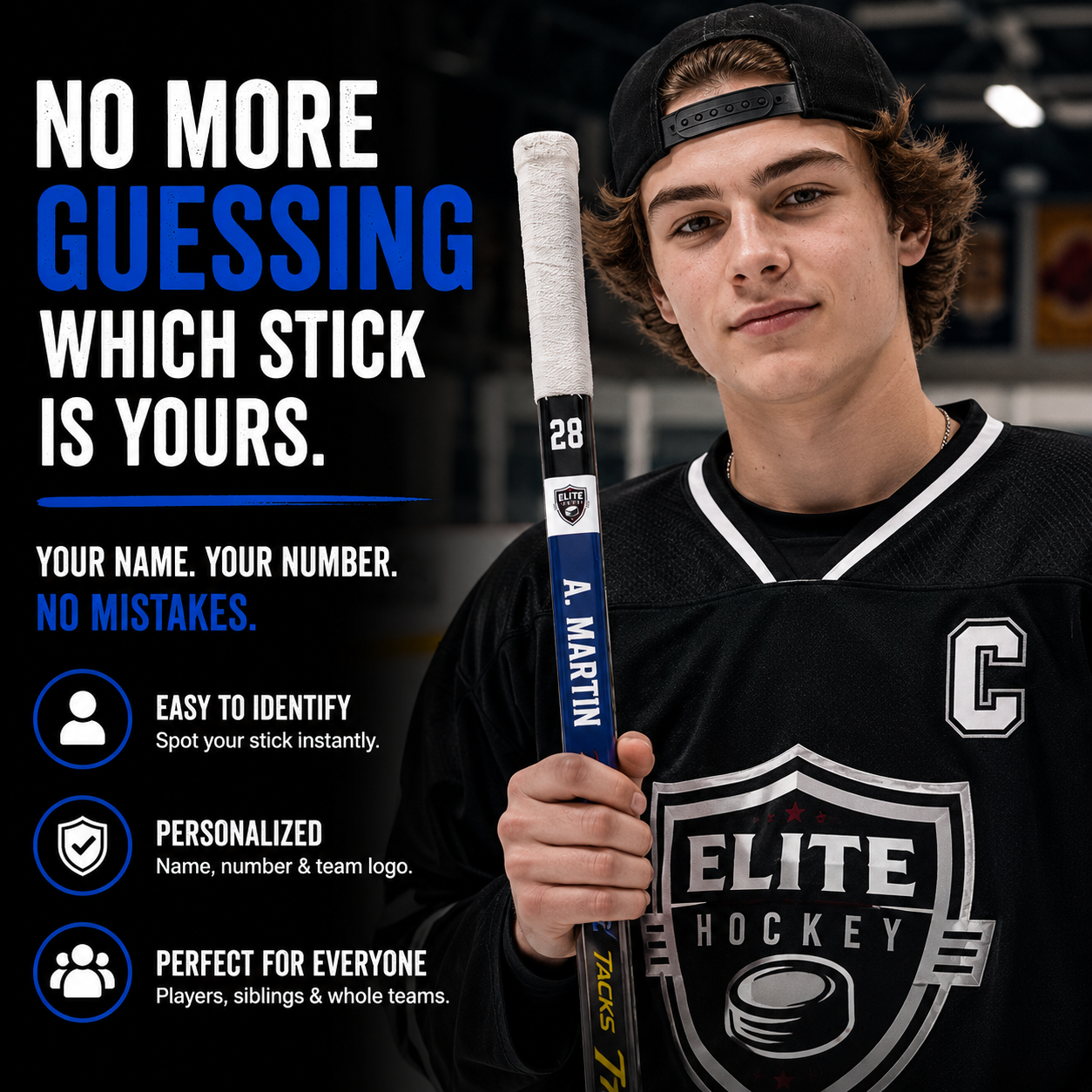 Hockey stick decals lifestyle image