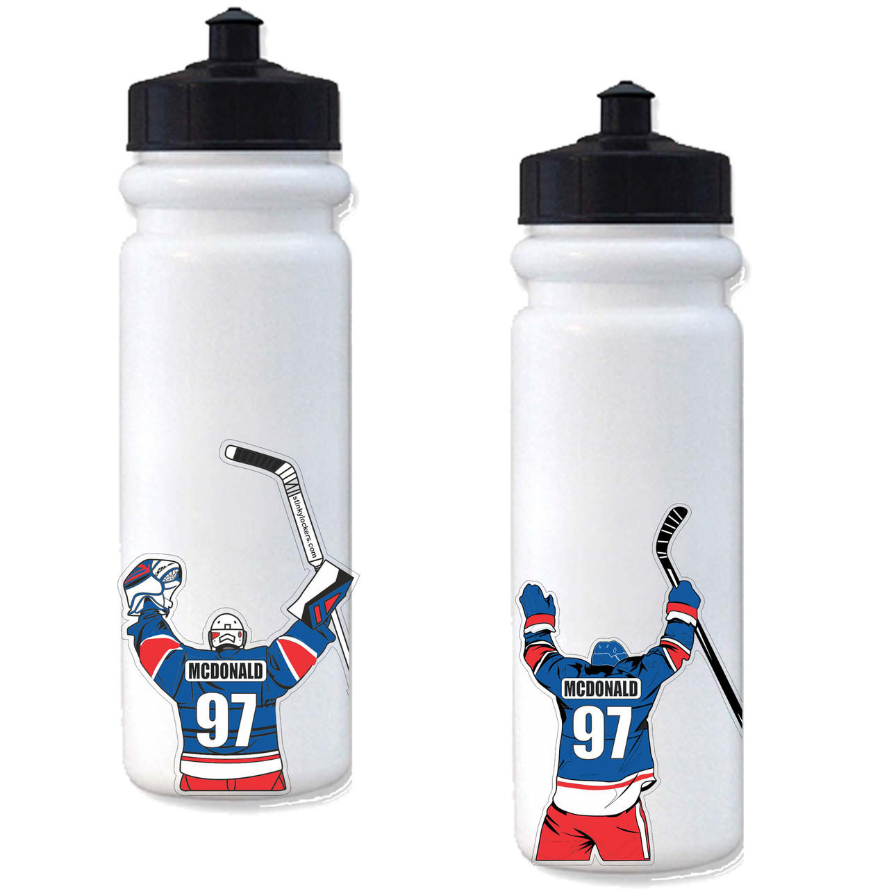 Stinky Lockers 3 Pack Personalized Hockey Water Bottle Stickers