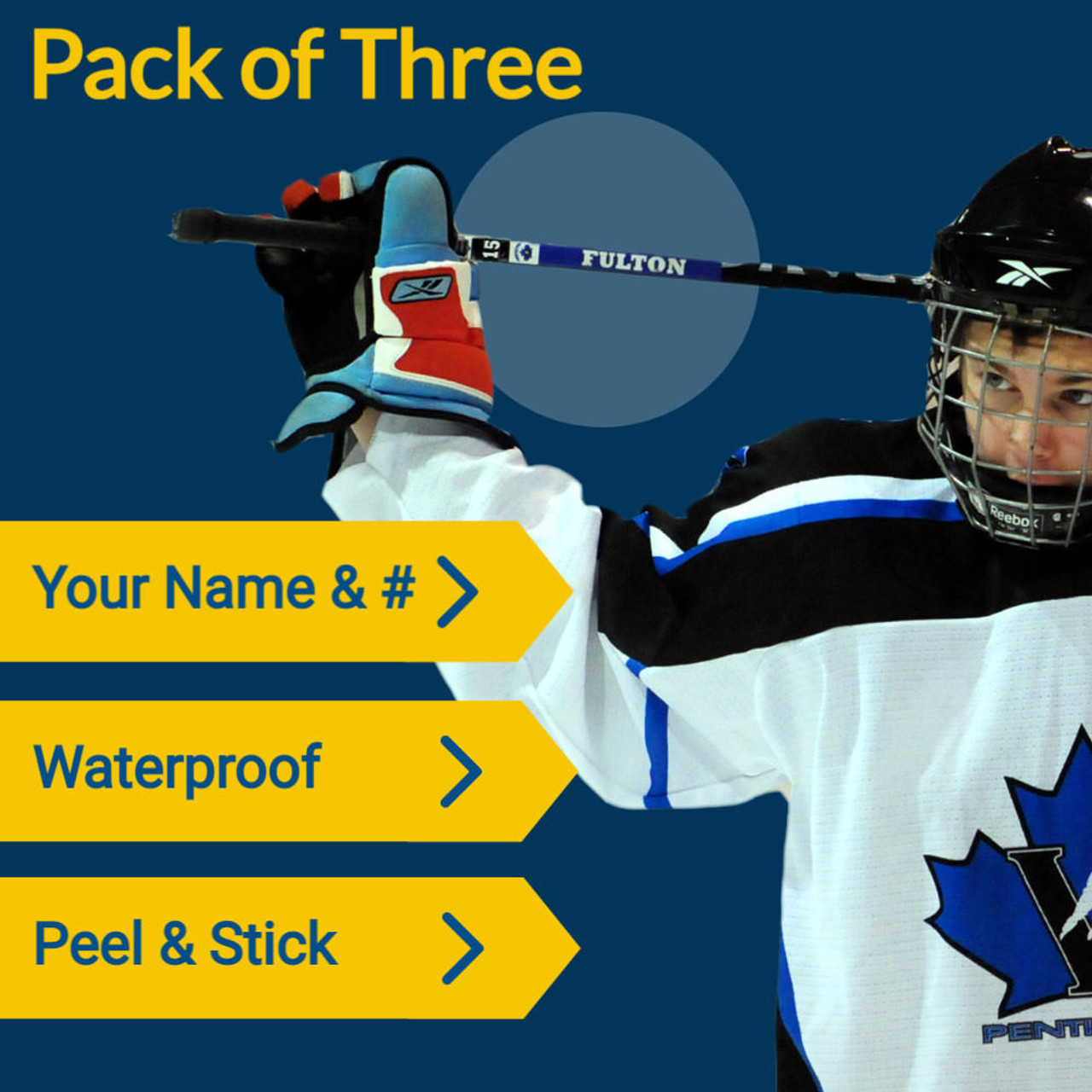 Personalized Hockey Stick Stickers-3 Pack - Stinky Lockers Ltd.
