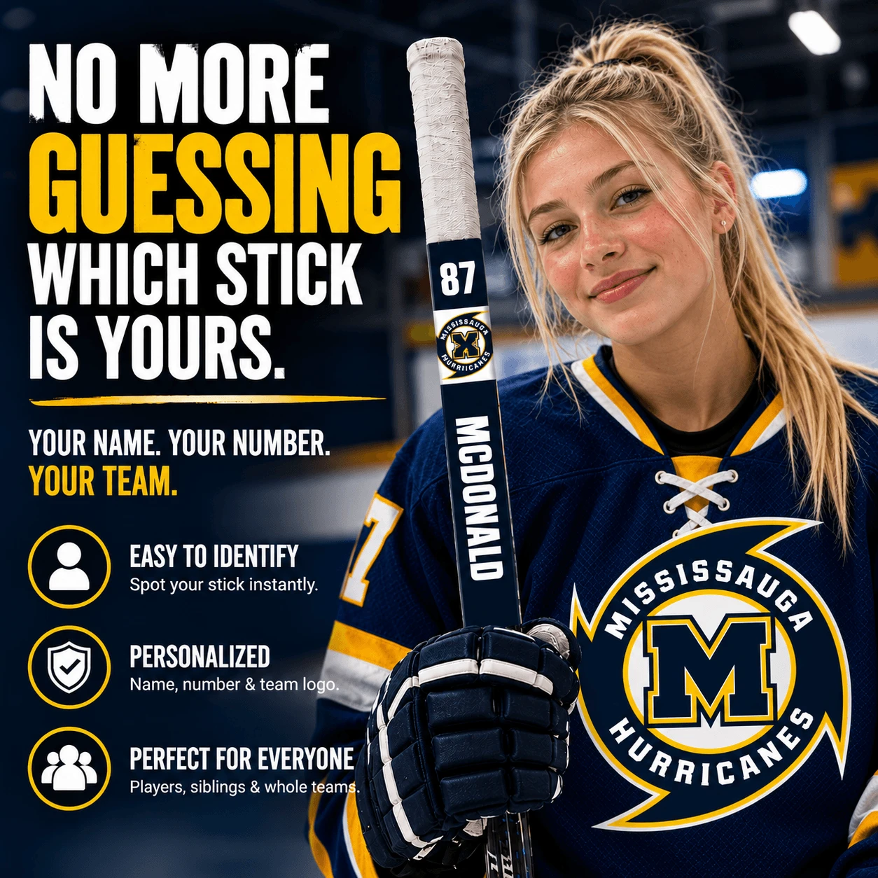 Firefighter Slickers Mississauga Hurricanes Hockey Stick Decals | 3 Pack