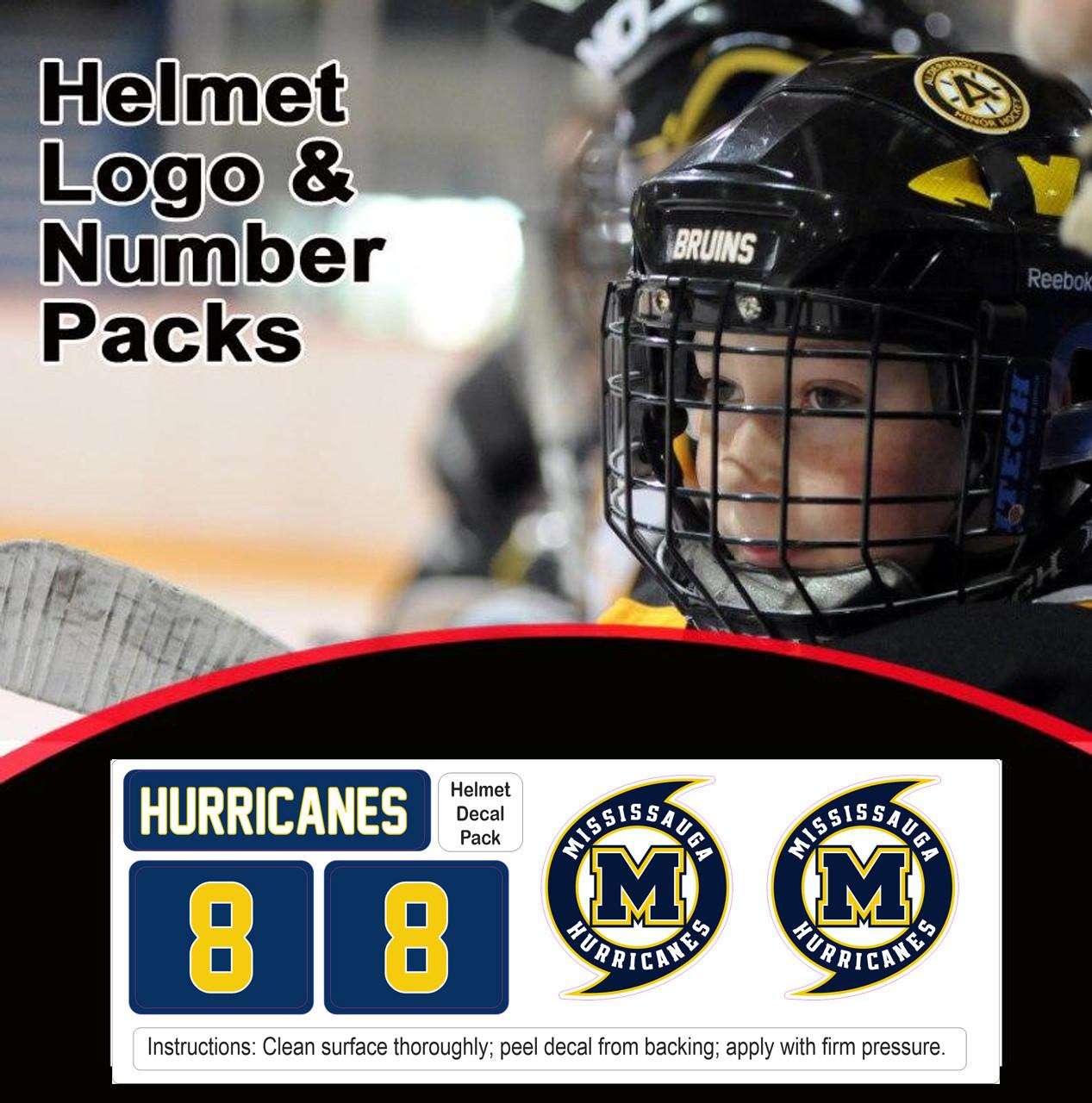 ハリケーンズ　支給品 Hurricane Helmet Sticker Pack-With Number - Stinky Lockers Ltd.