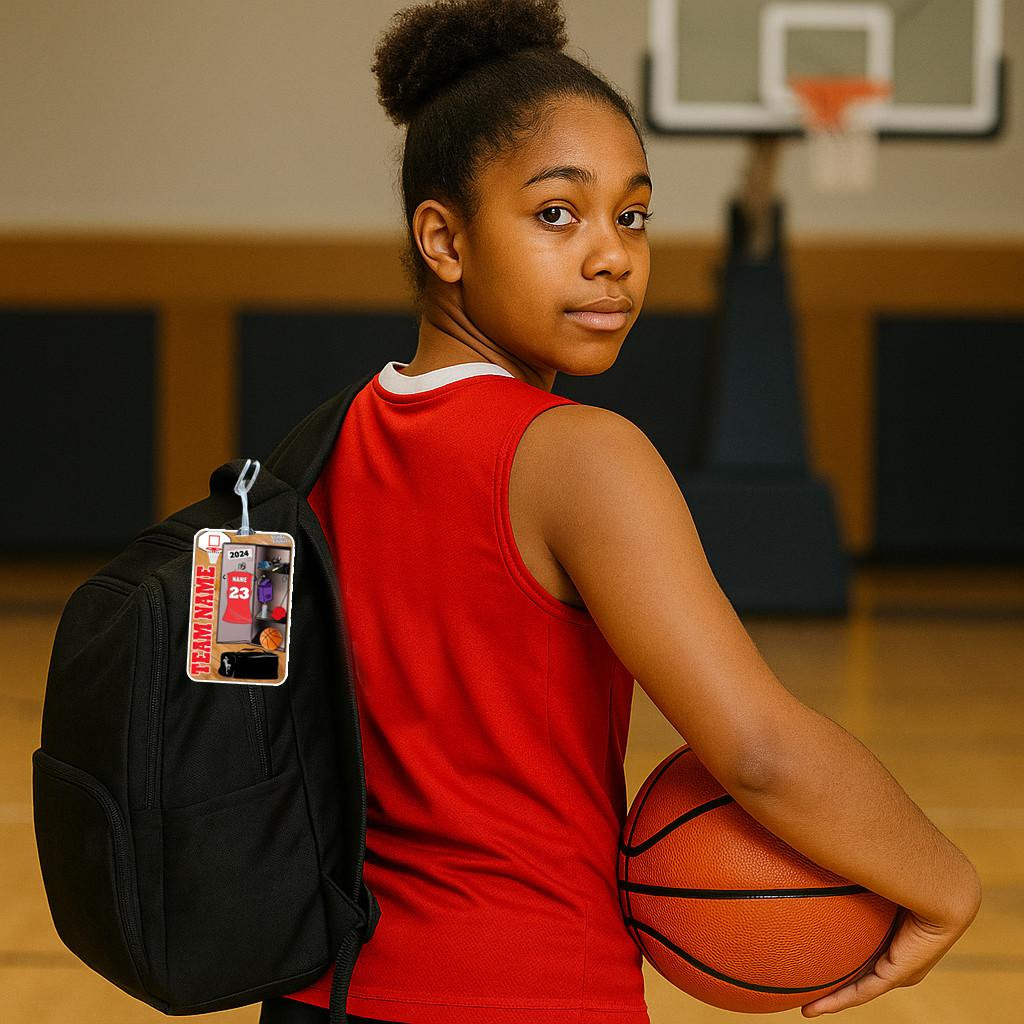 Stinky Lockers Personalized Basketball Luggage Tag with Loop 
