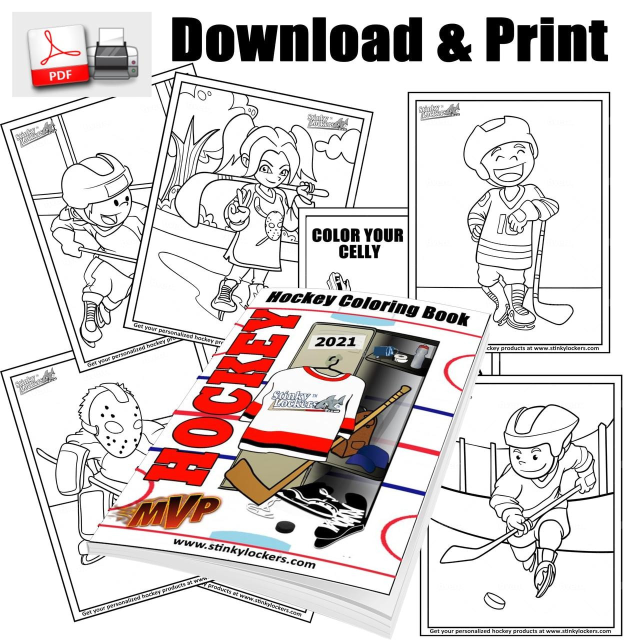Hockey Coloring Pages Digital Download Printable Pages For Your Hockey Player