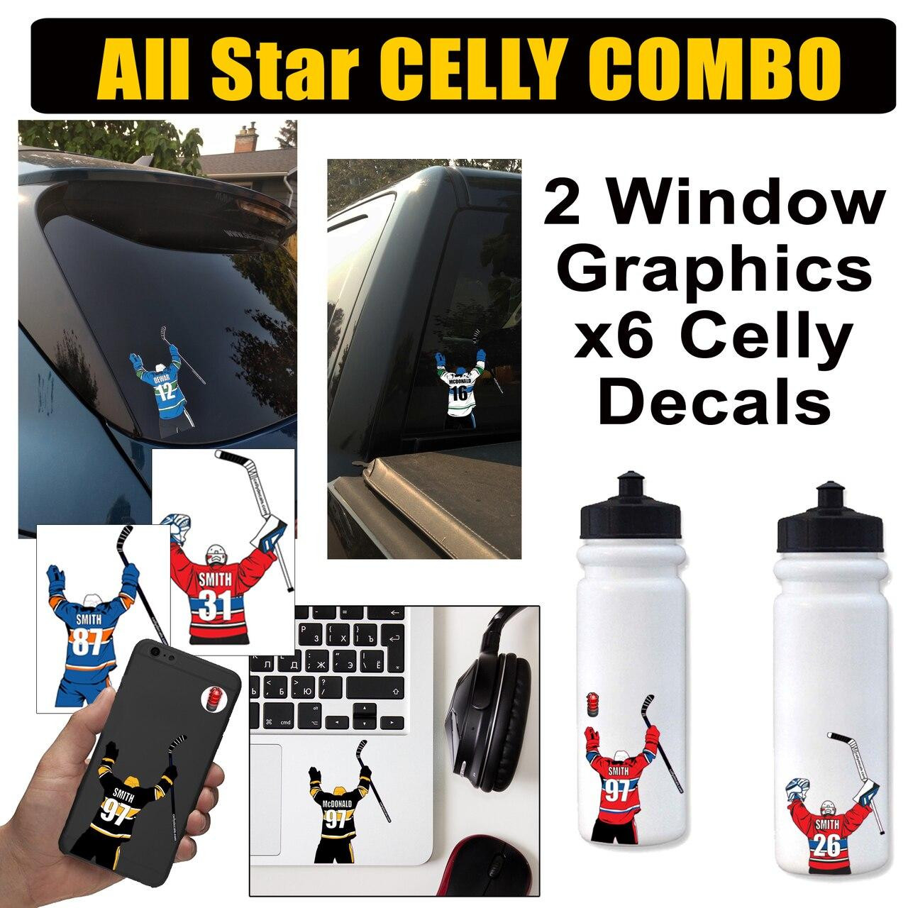 Hockey Sticker All-Star Combo Personalized Sticker Pack