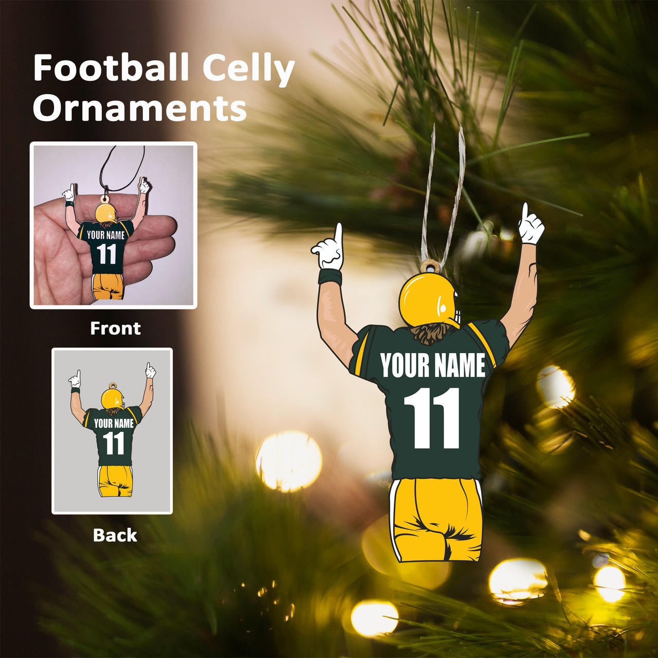 Stinky Lockers Personalized Color Football Ornament for Your Player