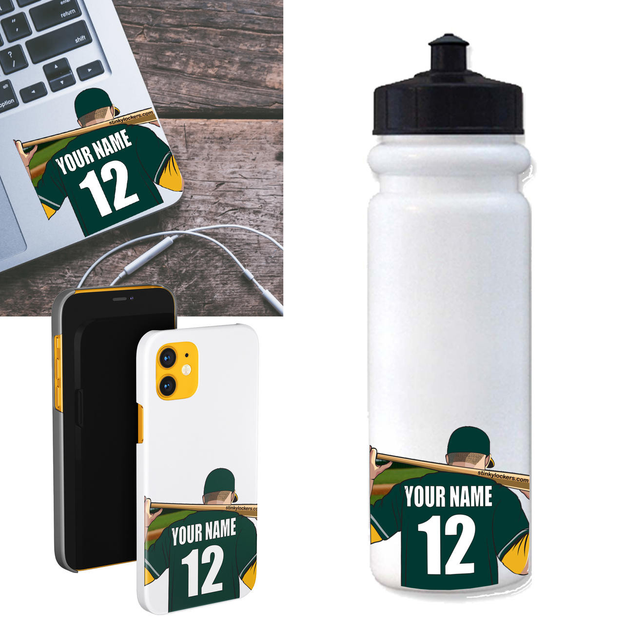 Personalized Baseball Water Bottle Stickers-6 Pack