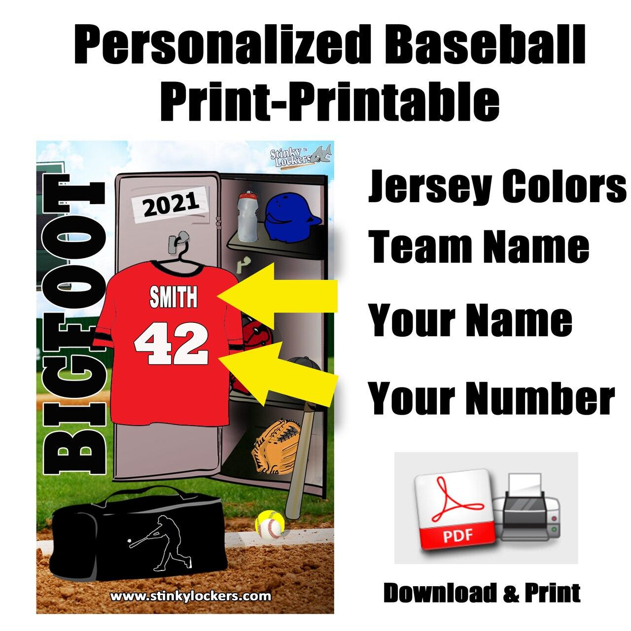 Personalized Baseball Print-Digital Download for your Baseball Player