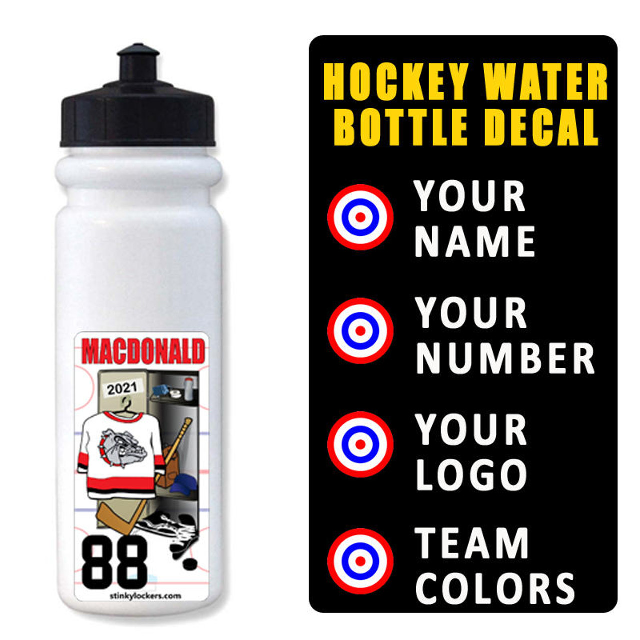 Hockey Water Bottle Decal