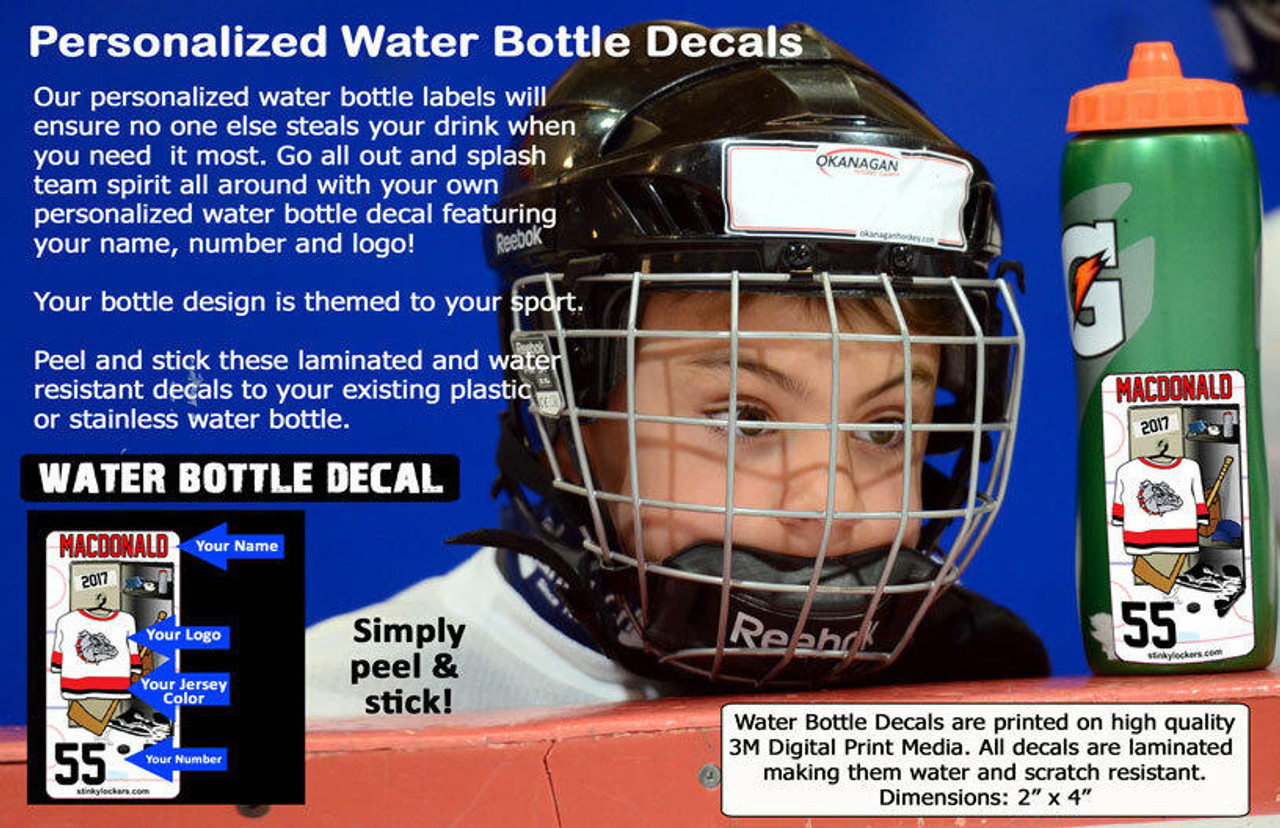 Hockey Water Bottle Decal