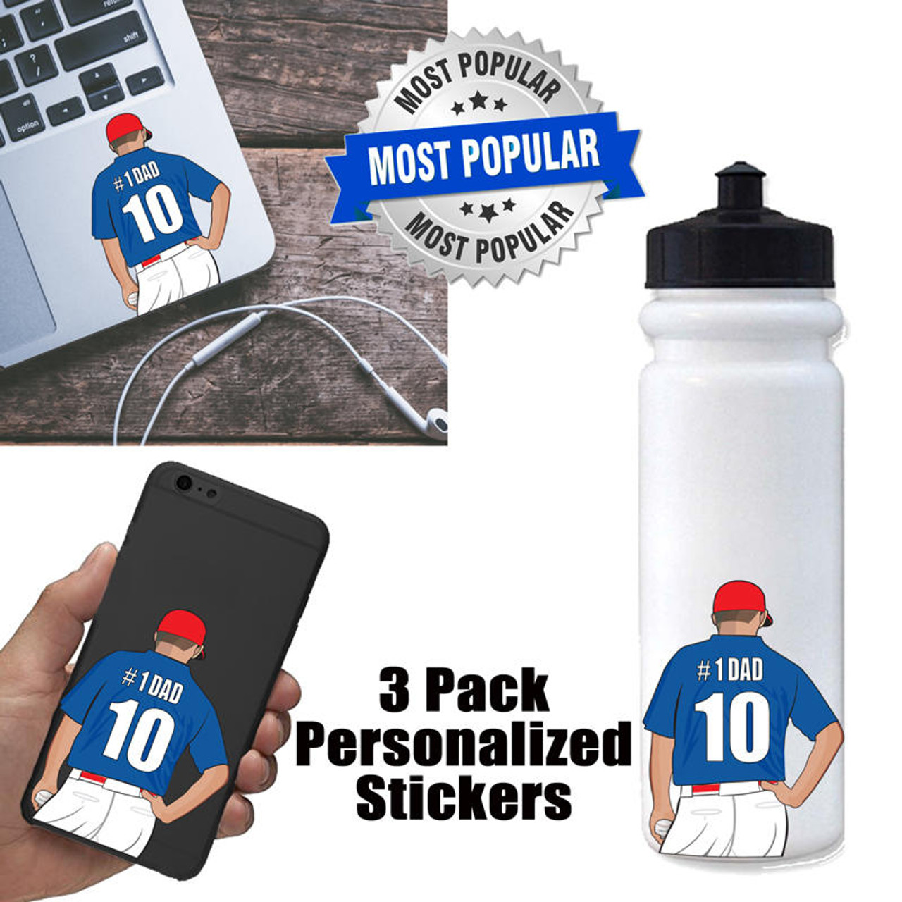 Coach Baseball Sticker-3 Pack