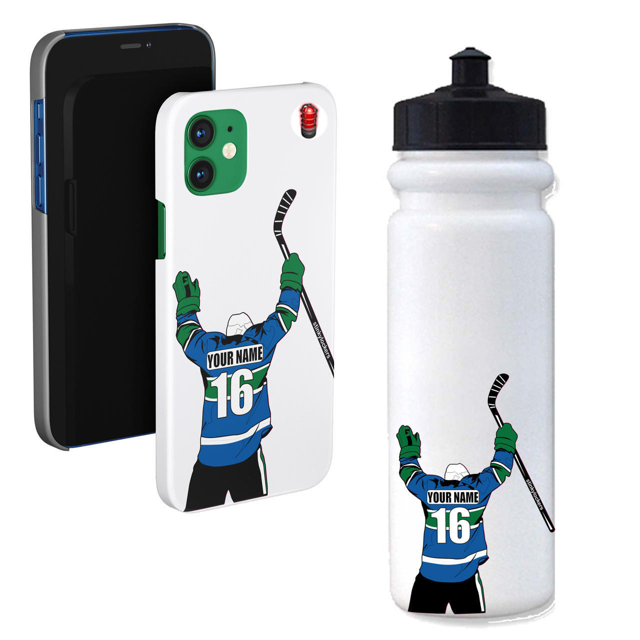 Stinky Lockers 3 Pack Personalized Hockey Stickers | Water Bottle | Laptop | Cell Phone 