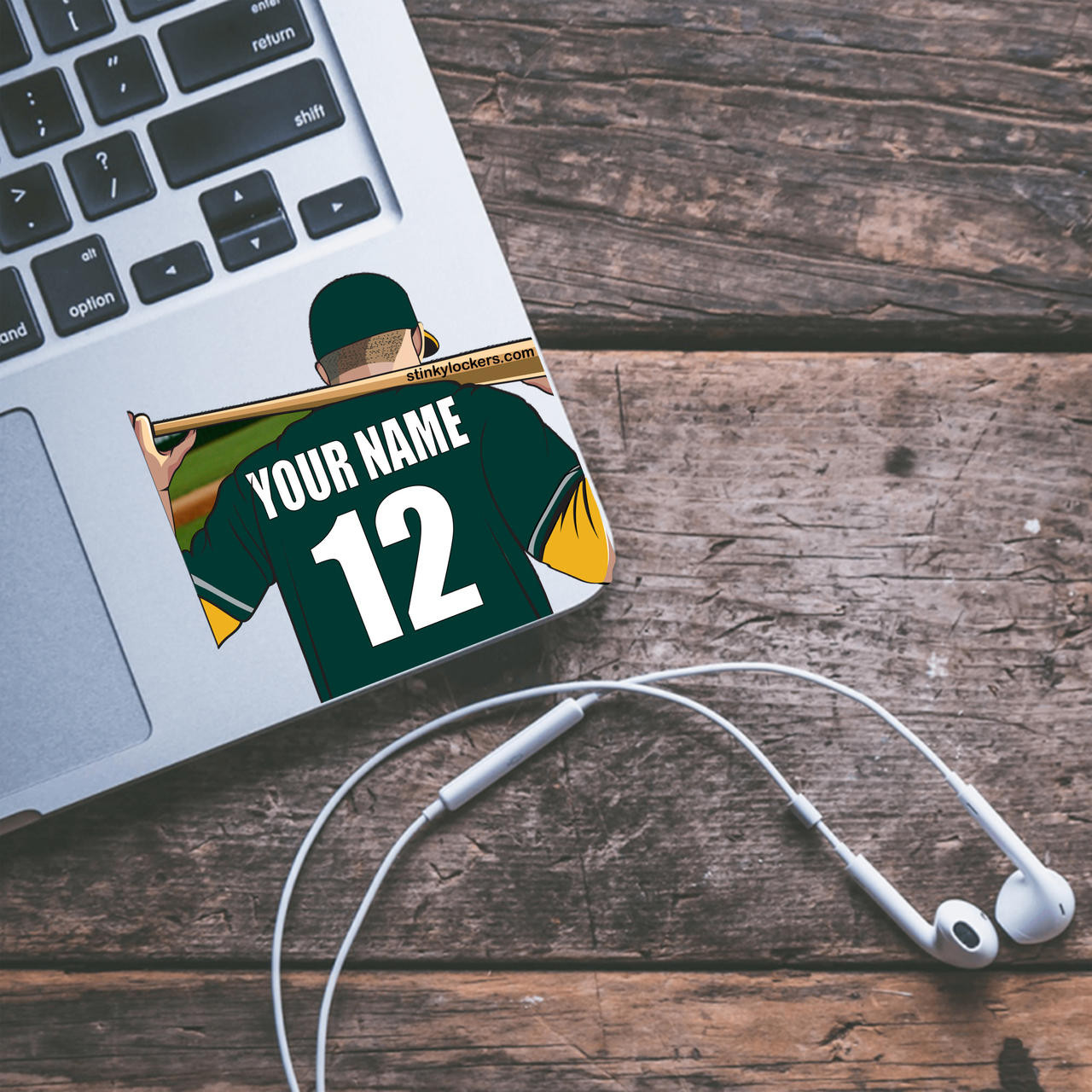 Personalized Baseball Laptop Sticker-Custom Colors