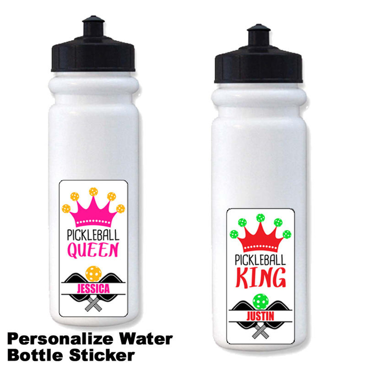 Personalized Pickleball Sticker for your Water Bottle or Cell Phone or Laptop or Thermal Mug and More