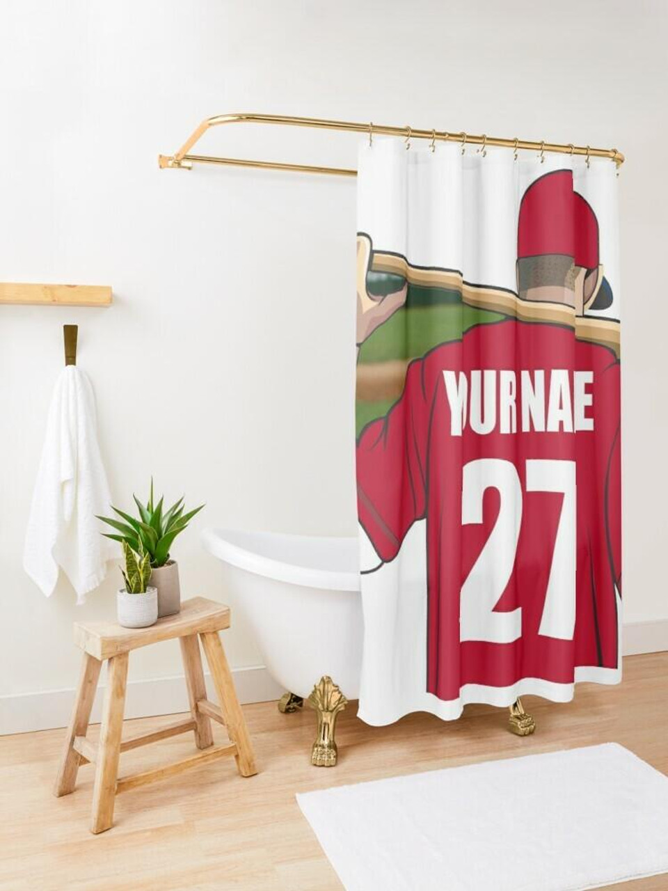 Stinky Lockers Personalized Baseball Shower Curtain