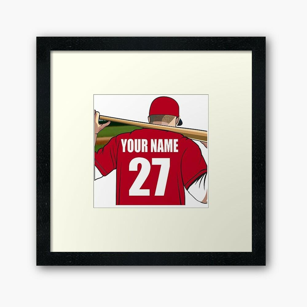 Stinky Lockers Personalized Baseball Framed Art Print