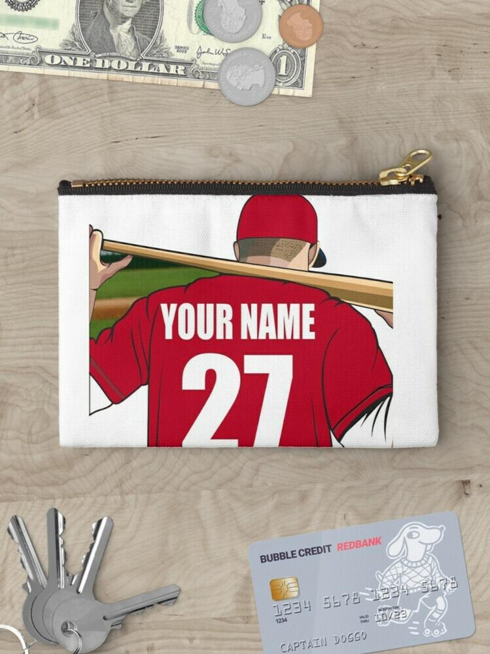 Stinky Lockers Personalized Baseball Zipper Pouch