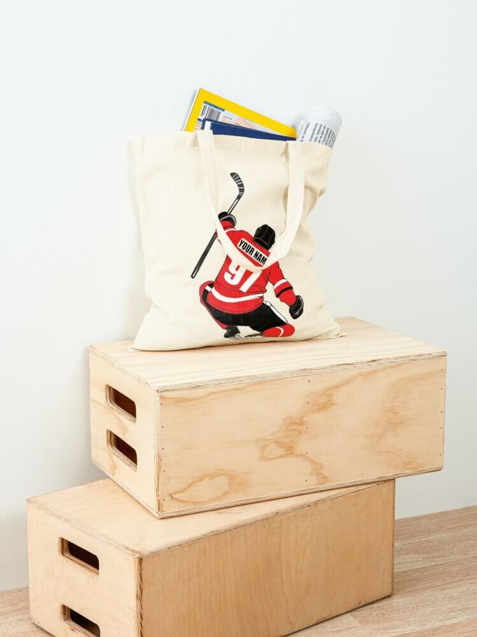 Stinky Lockers Personalized Hockey Cotton Tote Bag