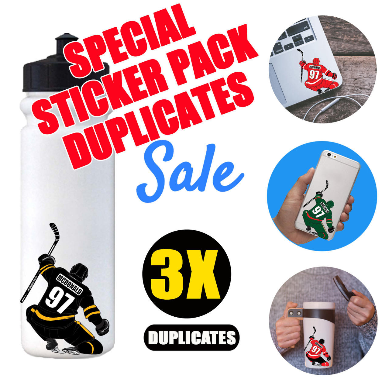 Stinky Lockers 3 Pack Hockey Stickers- Duplicate RB