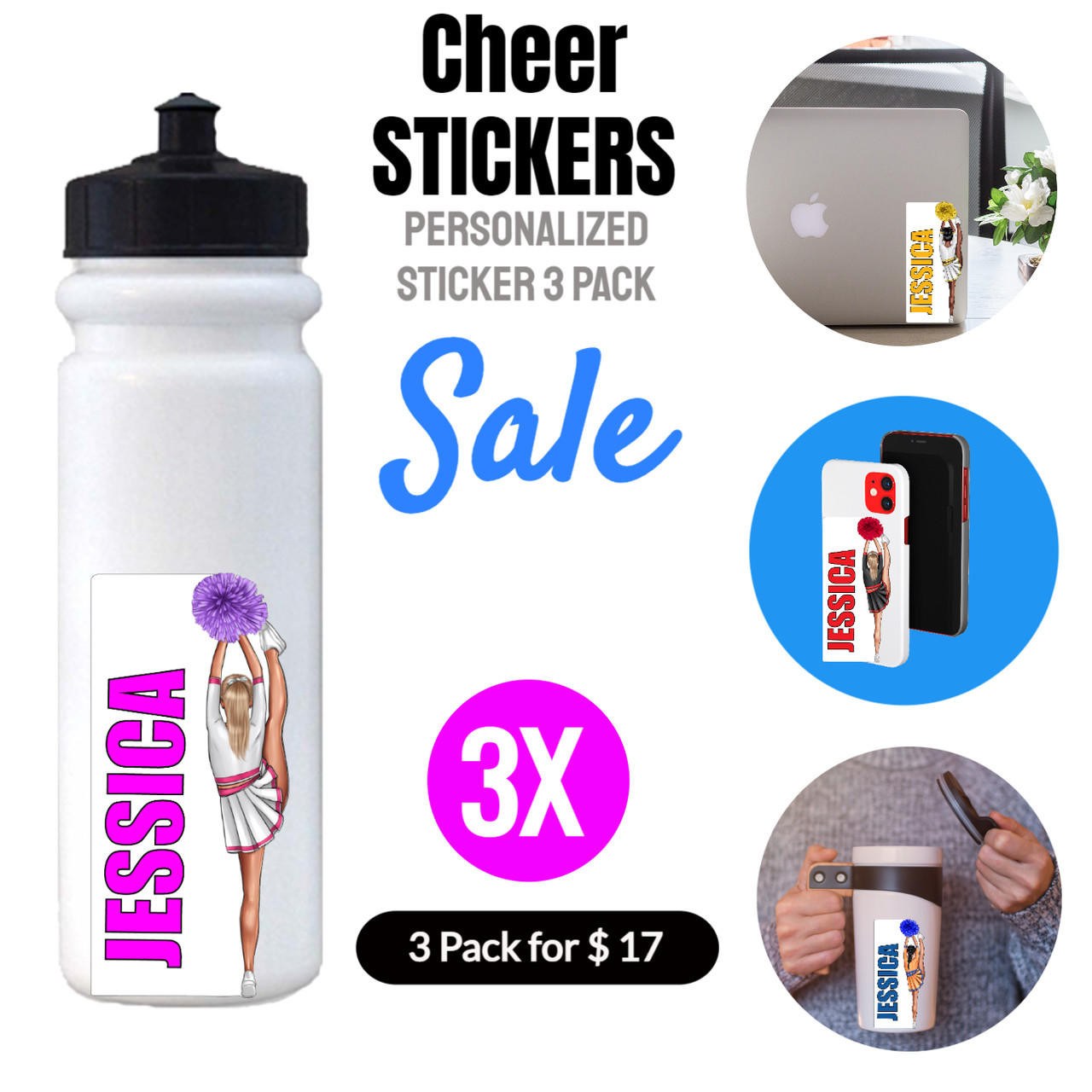 Personalized Cheerleading Stickers