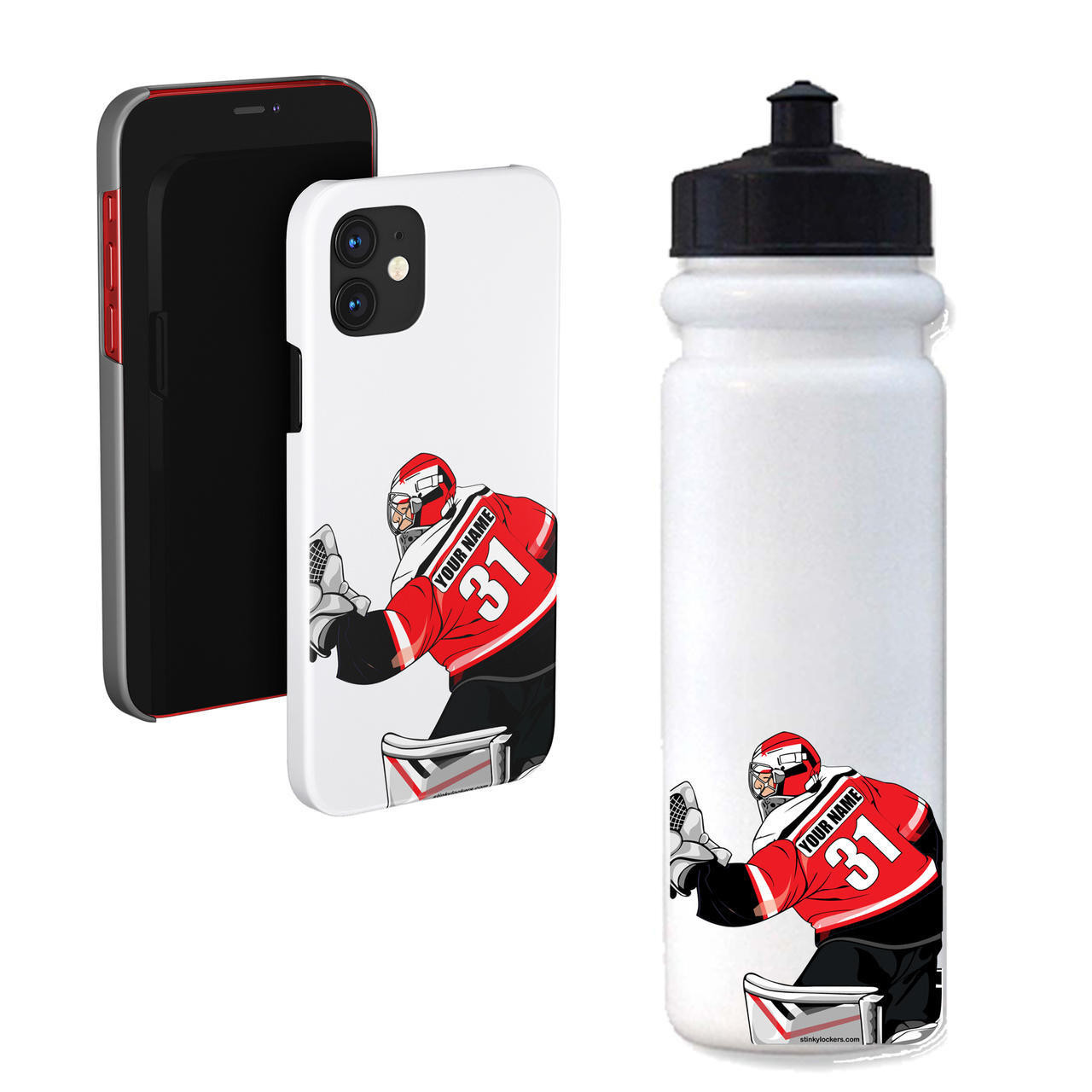 Stinky Lockers Personalized Goalie Stickers-6 Pack