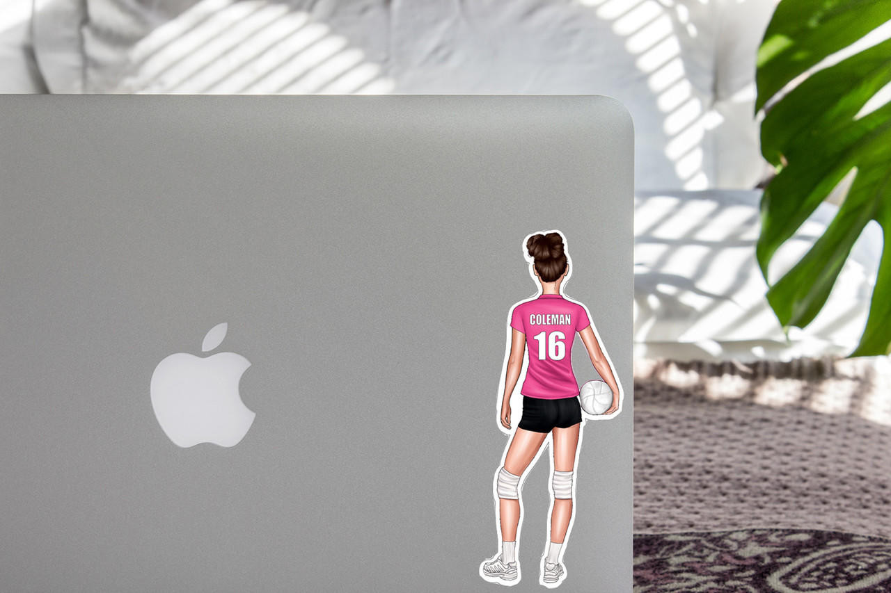 Stinky Lockers Personalized Female Volleyball Sticker  