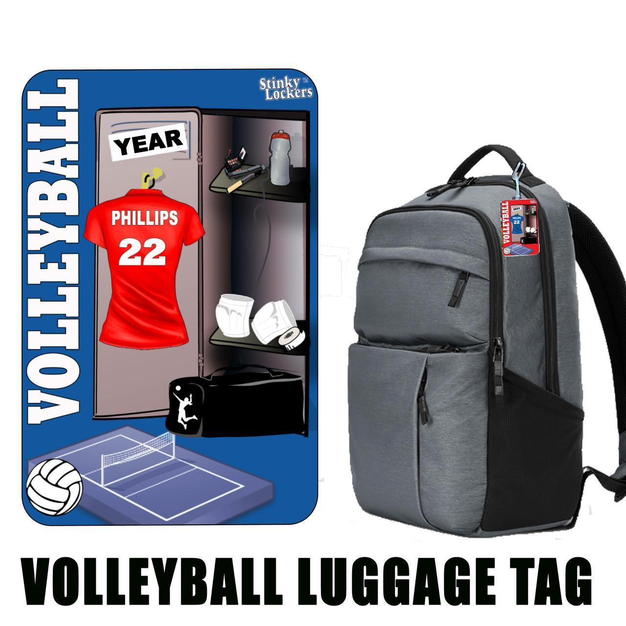 Custom Volleyball Bag Tag | Personalized Duffle & Luggage Tags