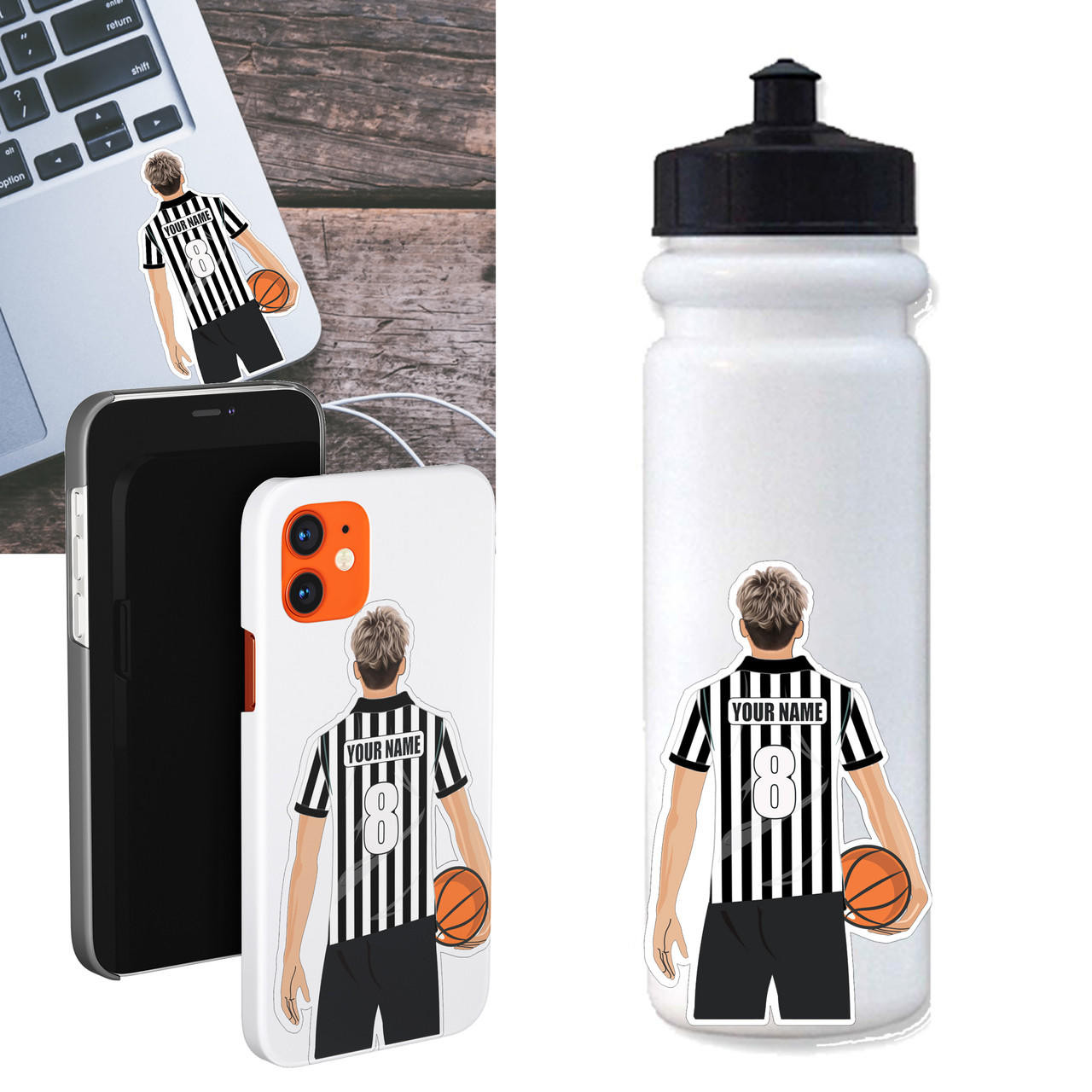 Stinky Lockers Personalized Basketball Referee Sticker 