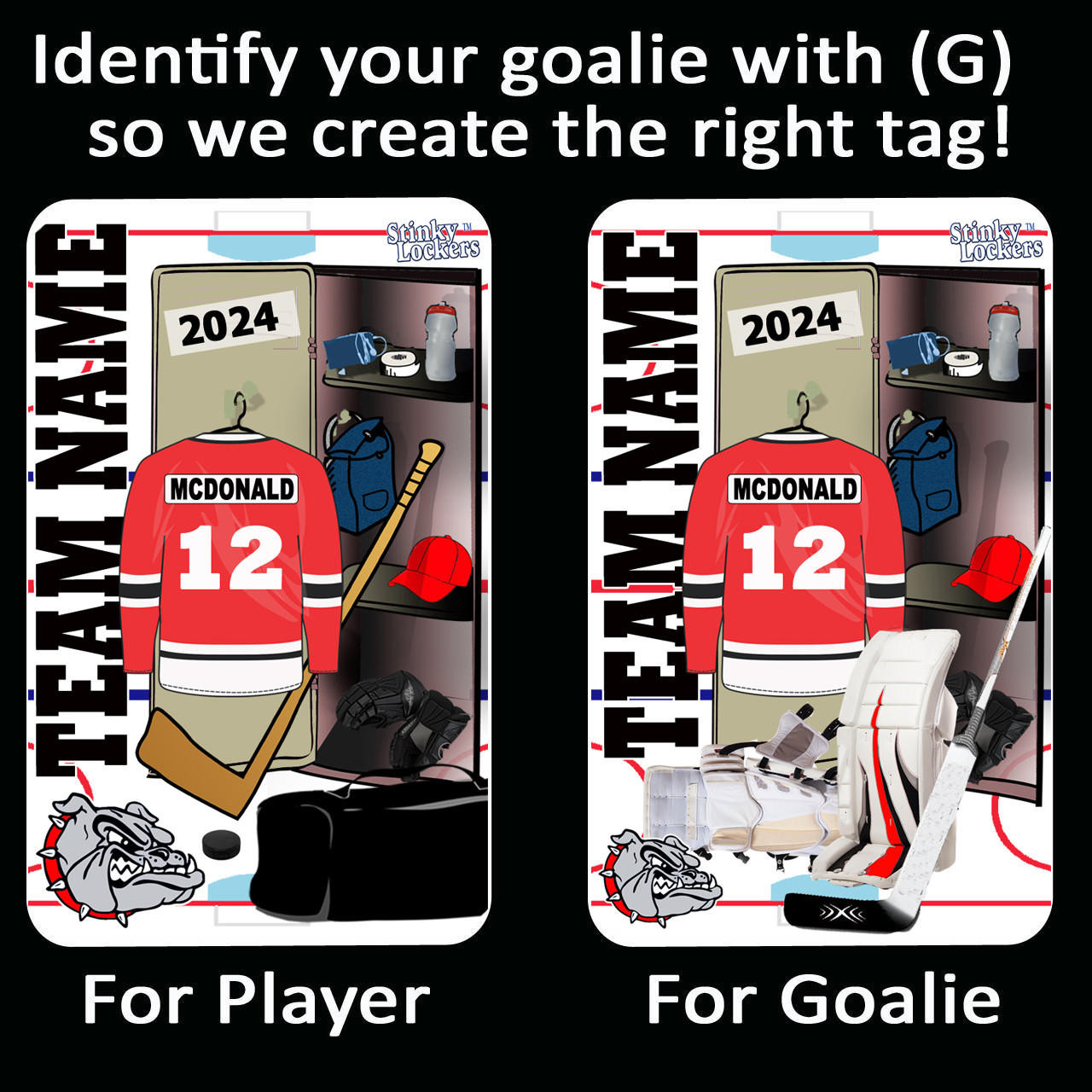 Stinky Lockers Personalized Pro Hockey Luggage Tag