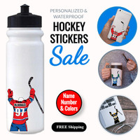 Stinky Lockers Personalized Custom Hockey Sticker for your Water Bottle | Cell Phone | Laptop | Thermal Mug & More