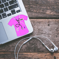 Personalized Nurse Scrub Sticker 3 Pack | Laminated Labels For Your Water Bottle, Laptop or Phone | Decals That Last & Won't Peel Off